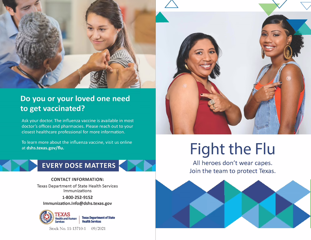 Fight the Flu - Adolescent Brochure.