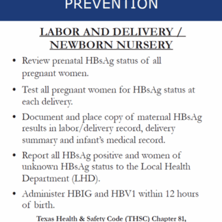 Perinatal Hepatitis B “Hospital (Labor and Delivery/Newborn Nursery)” Badge Buddy (English). Rev: 12/2023