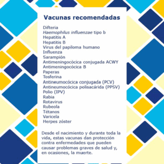 "Lifetime of Vaccines" Blue Photo Frame Magnet (Spanish) Rev: 03/2020