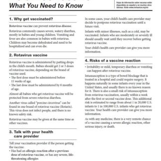 "Rotavirus Vaccine - What You Need to Know" Vaccine Information Statement (VIS) English - Rev. 10/21