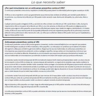 RSV (Respiratory Syncytial Virus) Vaccine What You Need to Know Immunization Information Statement (IIS) (Spanish) - Rev: 09/2023