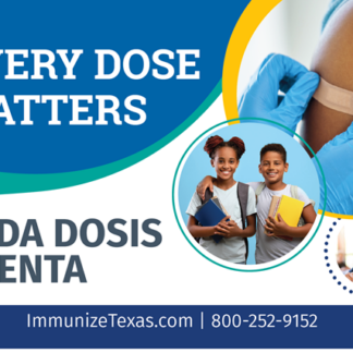 “It’s time for your teenagers next Vaccine” Postcard Bilingual