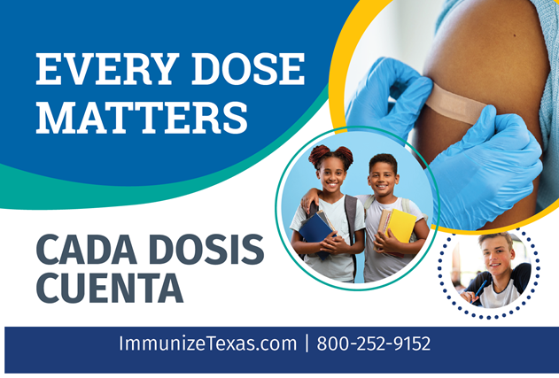 “It’s time for your teenagers next Vaccine” Postcard Bilingual