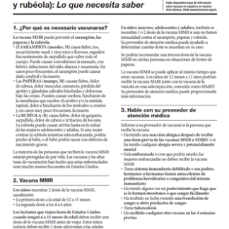 MMR (Measles, Mumps, and Rubella) Vaccine: What You Need to Know Vaccine Information Statement (VIS)