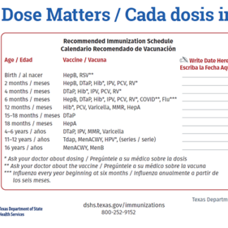 Baby/Babe Immunization Schedule Magnet (Bilingual)